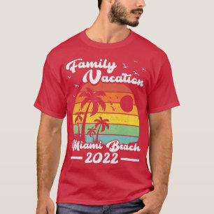 Camiseta Férias Familiares 2022 Vintage Florida Miami Beach