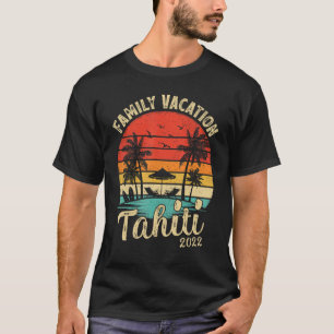 Camiseta Férias Familiares 2022 Vintage Retro França Tahiti