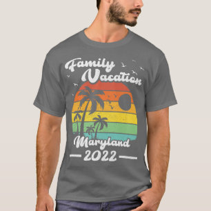 Camiseta Férias Familiares 2022 Vintage Retro Maryland Beac