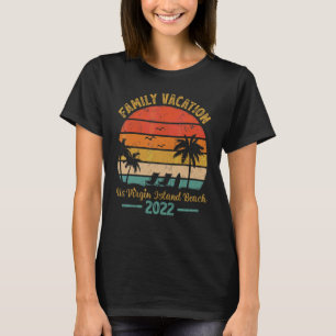 Camiseta Férias Familiares 2022 Vintage Retro Us Virgin Isl
