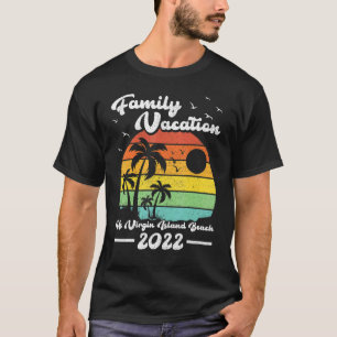 Camiseta Férias Familiares 2022 Vintage Us Virgin Island Be