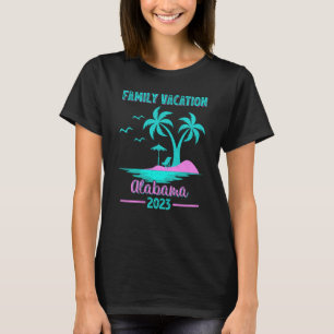 Camiseta Férias Familiares 2023 Palm Tree Alabama Beach