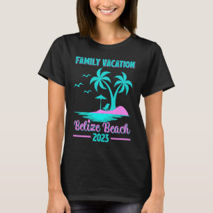 Camiseta Férias Familiares 2023 Palm Tree Belize Beach