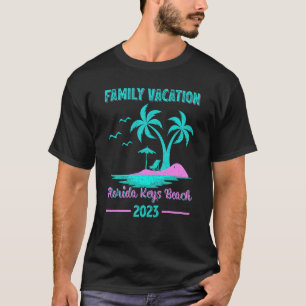 Camiseta Férias Familiares 2023 Palm Tree Florida Keys Beac