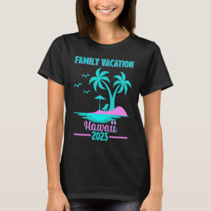 Camiseta Férias Familiares 2023 Palm Tree Hawaii Beach 1