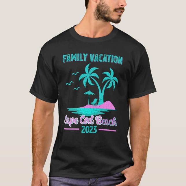 Camiseta Férias Familiares 2023 Palm Tree Massachusetts Cap (Frente)