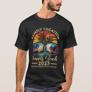 Camiseta Férias Familiares 2023 Vintage Hawaii Túneis Beach