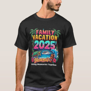 Camiseta Férias Familiares 2025 Vintage Hawaii Summer Match