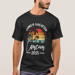 Camiseta Férias Familiares 2025 Vintage Mexico Cancun Beach