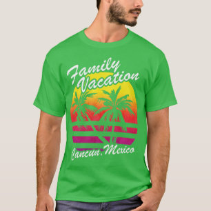 Camiseta Férias Familiares Cancún Viagem Tropi de Férias do