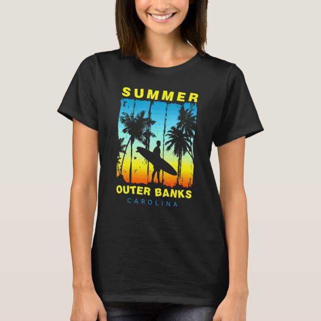 Camiseta Férias Familiares Carolina Outer Banks Sunset Beac (Frente)