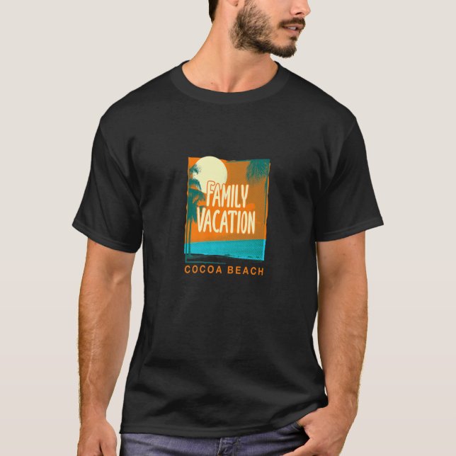 Camiseta Férias Familiares Cocoa Beach Florida Beach Bu (Frente)