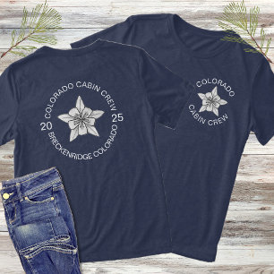 Camiseta Férias Familiares Correspondentes Azul Preto e Mar