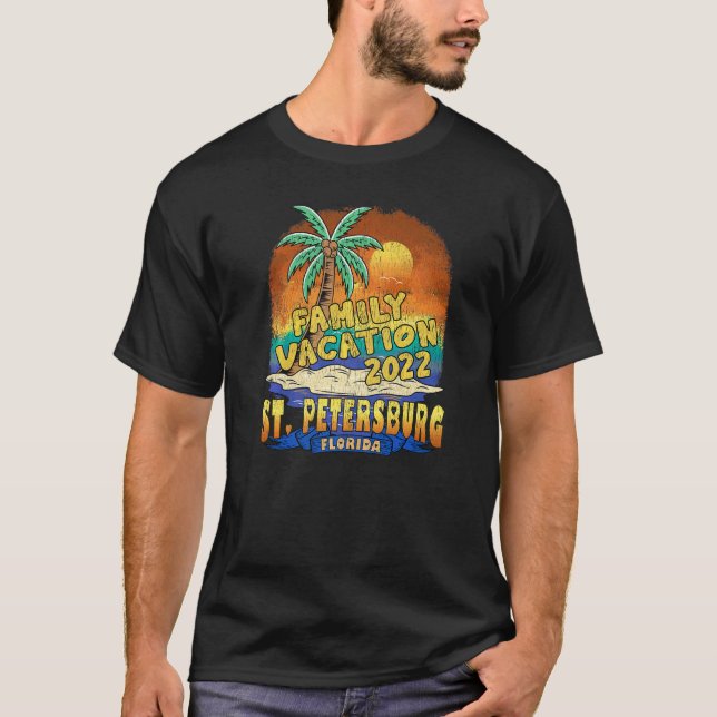 Camiseta Férias Familiares da rua Petersburg Flórida 2022 B (Frente)