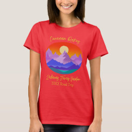 Camiseta Férias Familiares das Montanhas Sunset, no Canadá