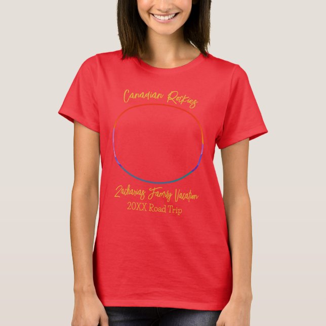 Camiseta Férias Familiares das Montanhas Sunset, no Canadá (Frente)