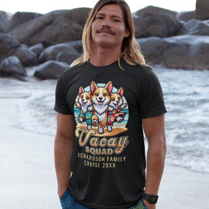 Camiseta Férias Familiares de Corgis Engraçados no Esquadrã