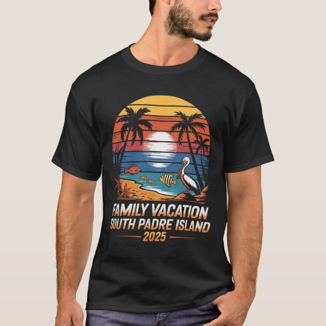 Camiseta Férias Familiares de Férias de Praia do Texas Padr (Frente)