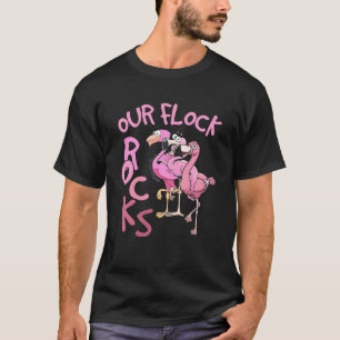 Camiseta Férias Familiares De Flamingo Correspondendo A Nos