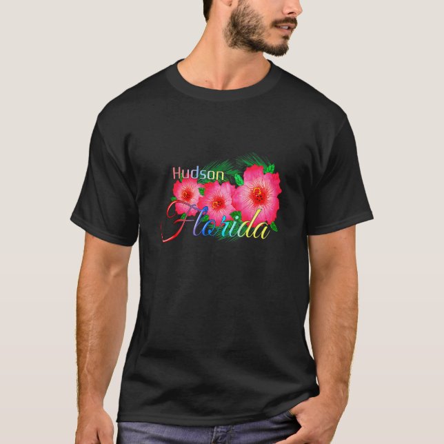 Camiseta Férias Familiares de Flores Tropicais da Hudson Fl (Frente)