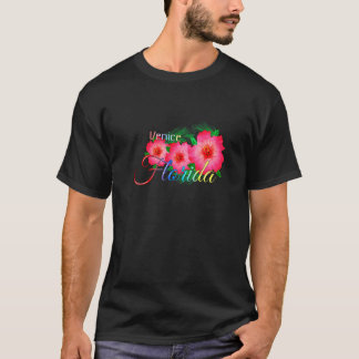 Camiseta Férias Familiares de Flores Tropicais de Veneza Fl