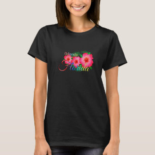 Camiseta Férias Familiares de Flores Tropicais Orlando Flor