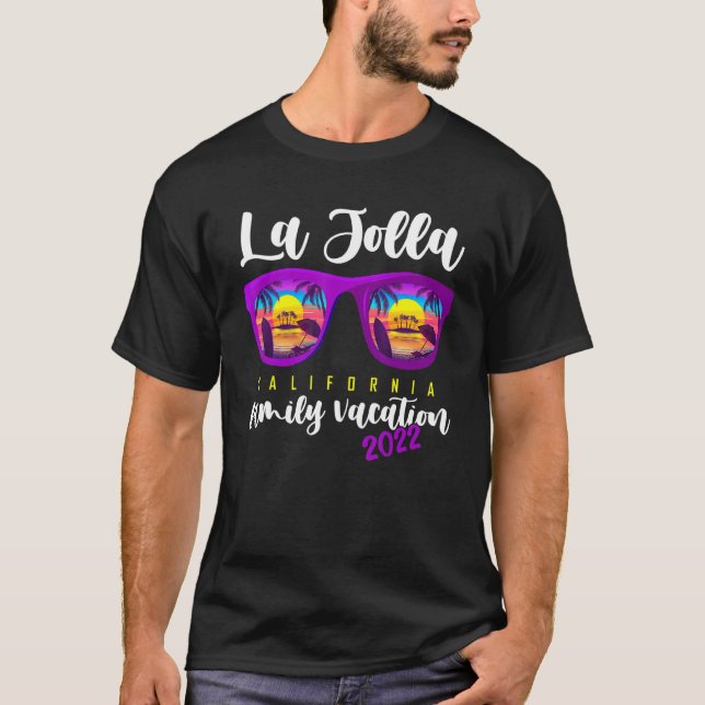 Camiseta Férias Familiares de Óculos Solares Estilo Califór (Frente)