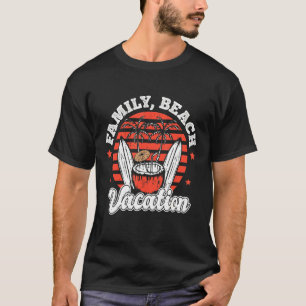 Camiseta Férias Familiares De Praia Palmeiras Tropicais Sol