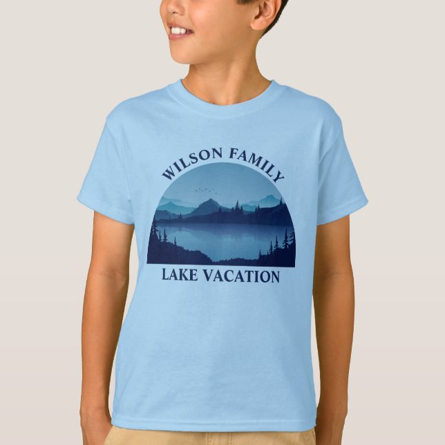 Camiseta Férias Familiares de Verão do Lago Personalizado A (Frente)