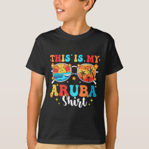 Camiseta Férias Familiares de Verão em Combinação com Aruba