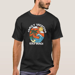Camiseta Férias Familiares Dourada Beach Oregon Beach Bum