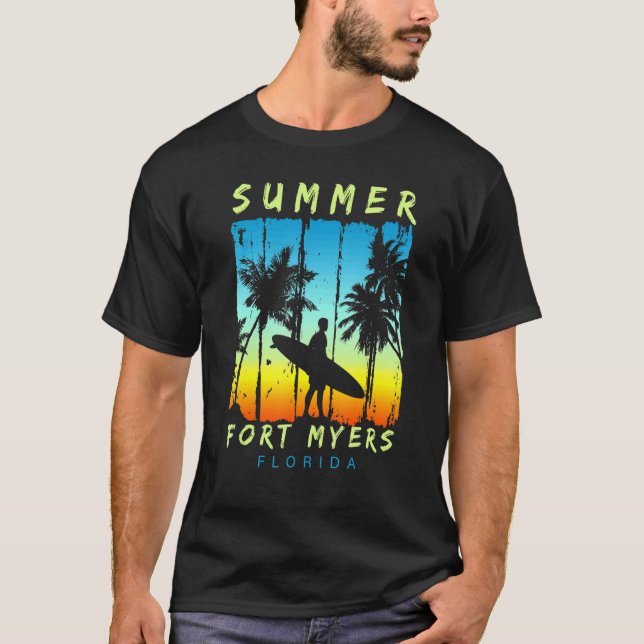 Camiseta Férias Familiares Engraçadas Flórida Fort Myers Su (Frente)
