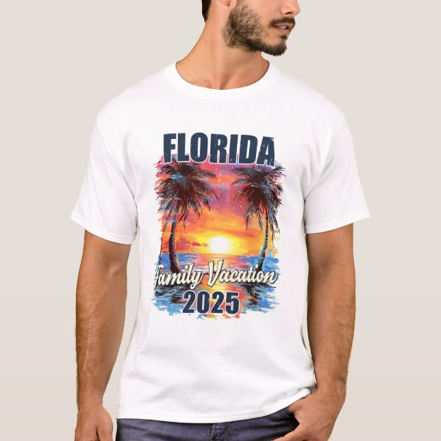 Camiseta Férias Familiares Flórida 2025 Summer Trip Matchin (Frente)