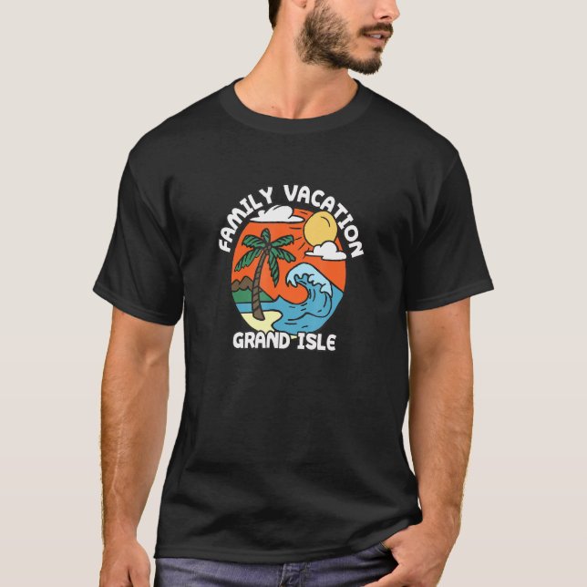 Camiseta Férias Familiares Grand Isle Beach Louisiana Beach (Frente)