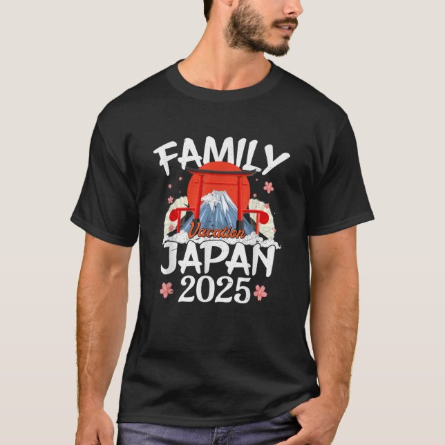 Camiseta Férias Familiares Japão 2025 Férias de Verão Viaja (Frente)