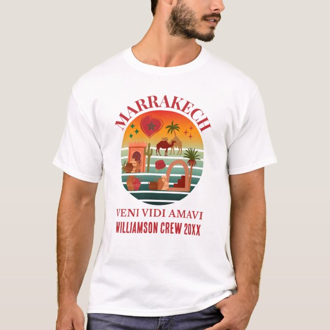 Camiseta Férias Familiares MARAKKESH Veni Vidi Amavi Marroc (Frente)