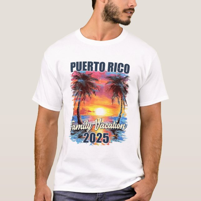Camiseta Férias Familiares Porto Rico 2025 Summer Trip Matc (Frente)