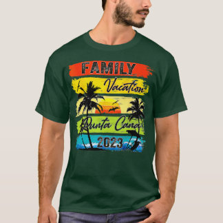 Camiseta Férias Familiares Punta Cana 2023 Verão Retro Suns