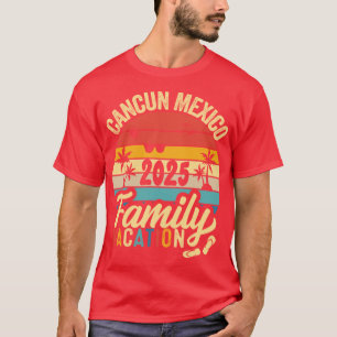 Camiseta Férias Familiares Retrô 2025 Cancun México Camiset