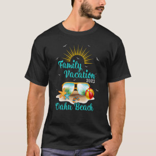 Camiseta Férias Familiares Retro Sunset 2023 Hawaii Oahu Be