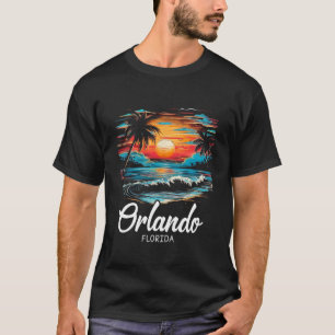 Camiseta Férias Familiares Retro Sunset Florida Orlando