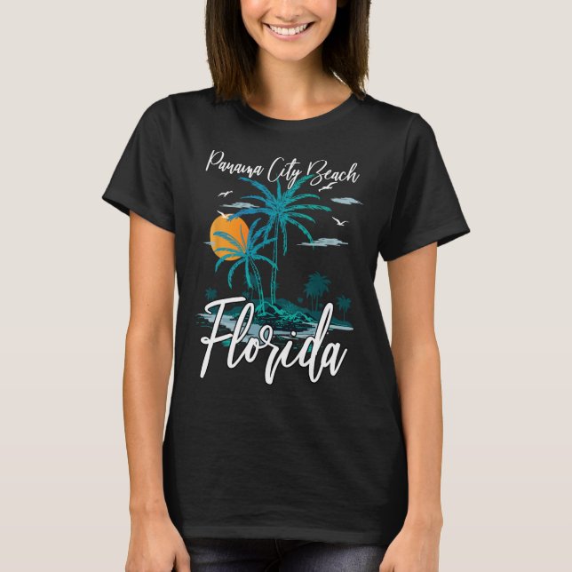 Camiseta Férias Familiares Retro Sunset Flórida Panamá City (Frente)