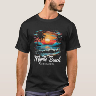 Camiseta Férias Familiares Retro Sunset South Carolina Myrt