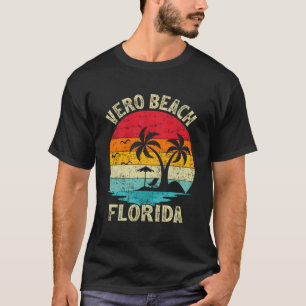 Camiseta Férias Familiares Vintage Retro Florida Vero Beach