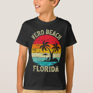 Camiseta Férias Familiares Vintage Retro Florida Vero Beach