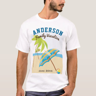 Camiseta Férias feitas sob encomenda da praia do verão do
