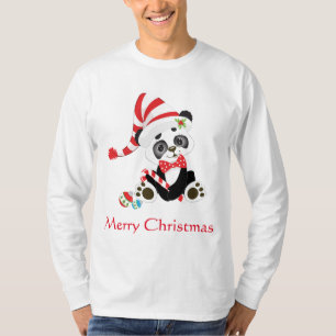 Camiseta Férias Feliz Panda de Natal