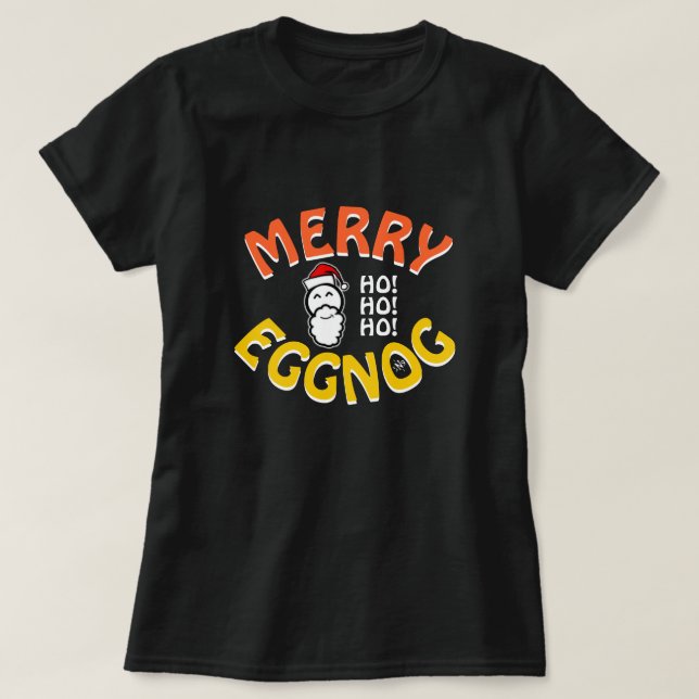 Camiseta Férias Felizes de Eggnog – Piada de Natal com Jogo (Frente do Design)