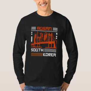 Camiseta Férias Feriado Bandeira da Coreia do Sul Busan