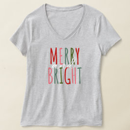 Camiseta Férias Festivas de Natal feliz e Brilhante